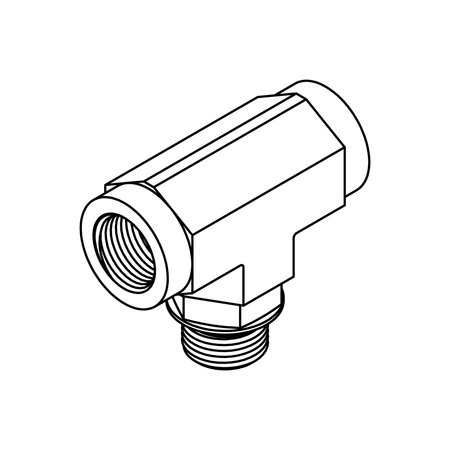 TOMPKINS Hydraulic Fitting-Steel12FOR-12FOR-12MOR TEE FORGED 6832-12-12-12